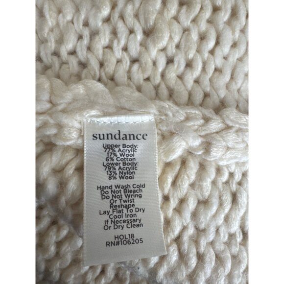 Sundance Womens Neve duster Cardigan Sweater chunky size XL Wool Blend Beige - Picture 5 of 6